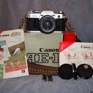 Canon AE-1 35mm Film Camera W/ 50mm FD Film TESTED WORKING!